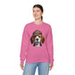 Smiling Beagle Wearing Deerstalker Hat - Adult Crewneck Sweatshirt - Too Cute Pets