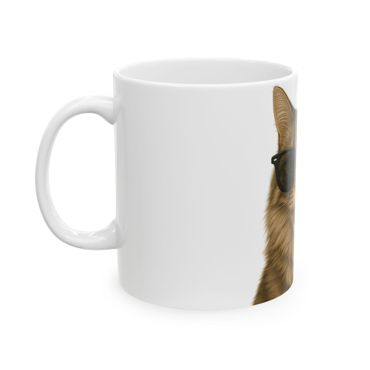 Siberian Cat Wearing Sunglasses Ceramic Mug