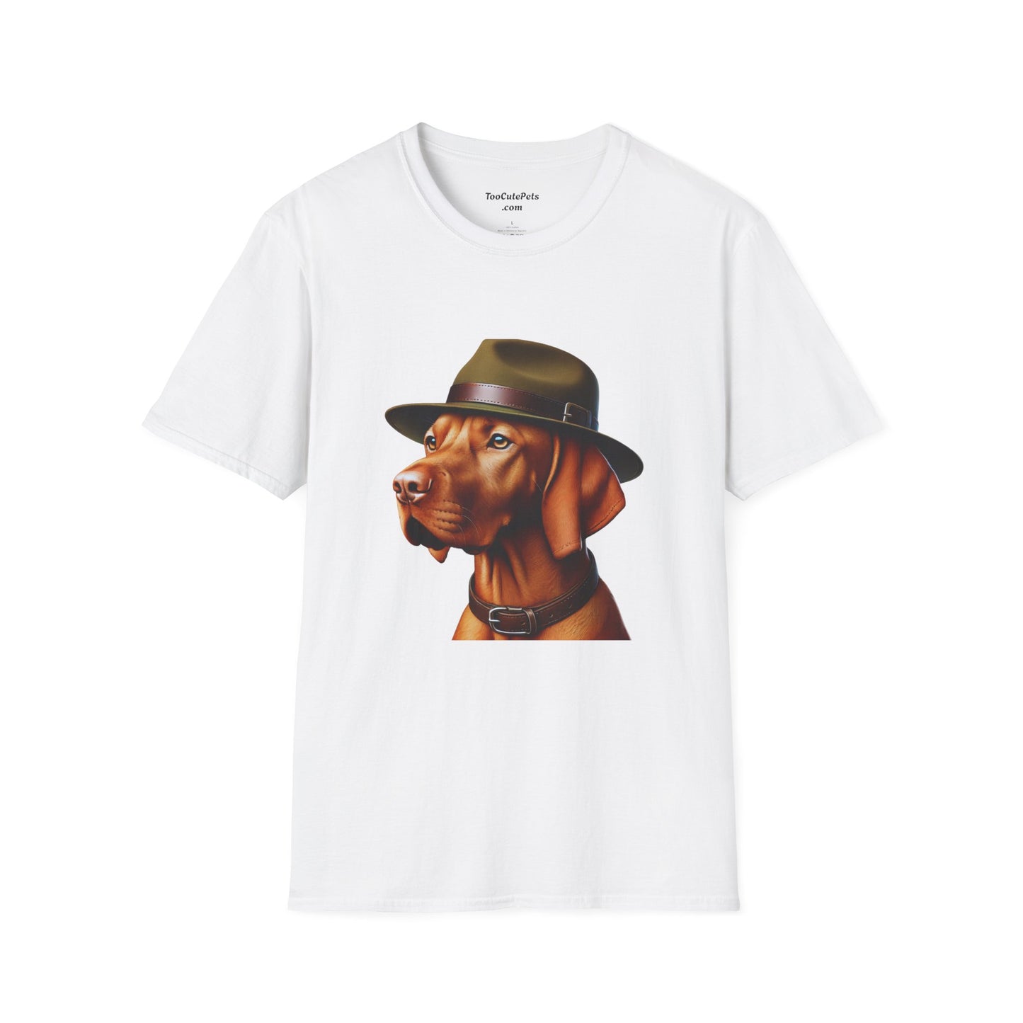 Dashing Vizsla Wearing A Campaign Hat- Adult T-Shirt - Too Cute Pets