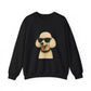 White Poodle Wearing Sunglasses - Adult Crewneck Sweatshirt