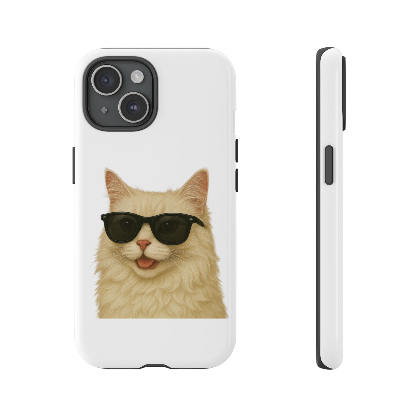 Cream Longhair Cat Wearing Sunglasses - Tough Phone Case