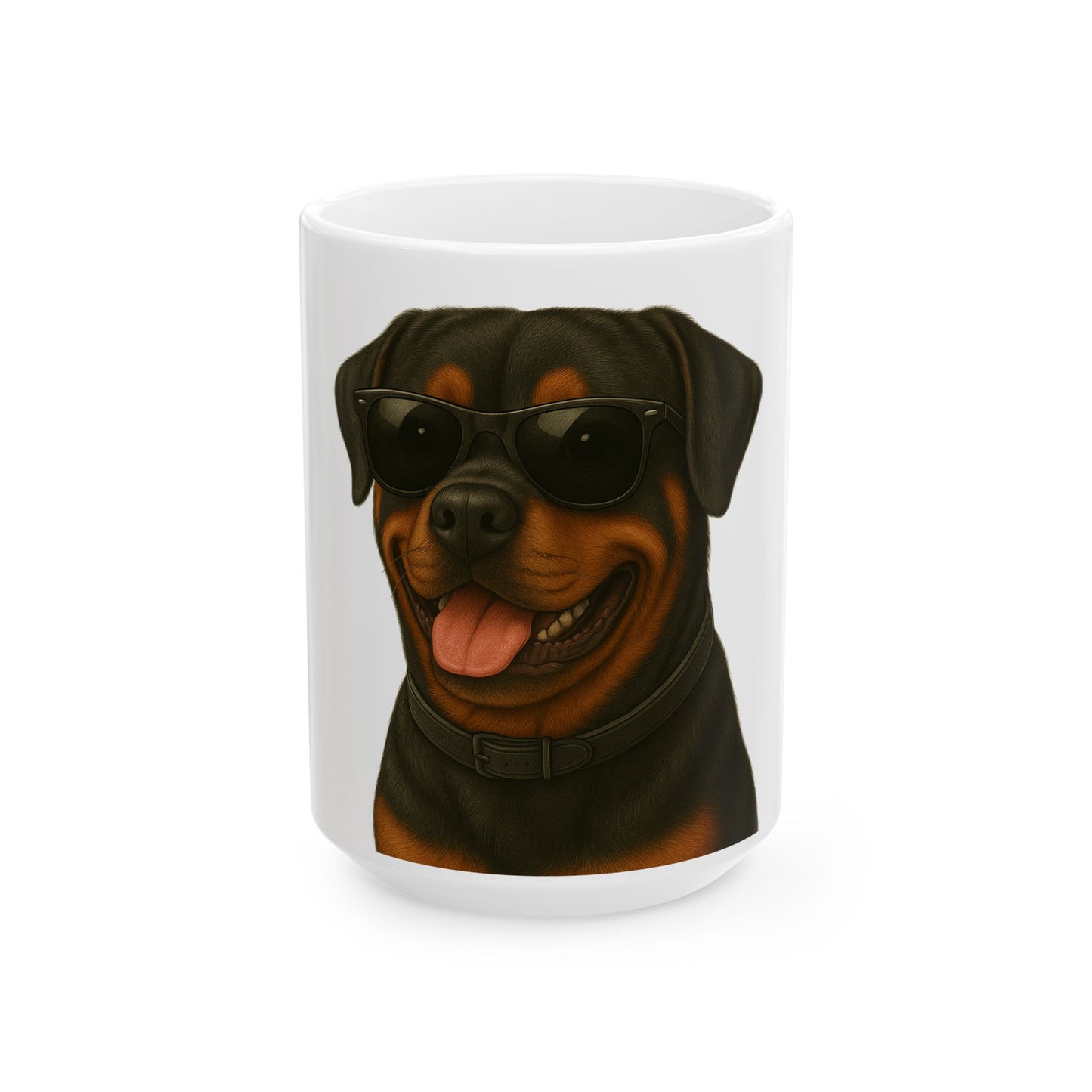 Rottweiler Wearing Sunglasses Ceramic Mug