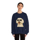 Maltese Wearing Sunglasses - Adult Crewneck Sweatshirt