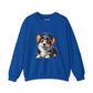 Cute Corgi Wearing A Train Conductors Hat- Adult Crewneck Sweatshirt - Too Cute Pets