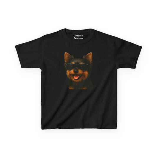 Yorkshire Terrier Wearing Sunglasses - Kids Tee