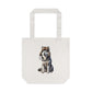 Husky Wearing a Fur Hunter Hat - Cotton Tote Bag