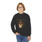 Australian Shepherd Dog Portrait Youth Crewneck Sweatshirt with Sunglasses Design