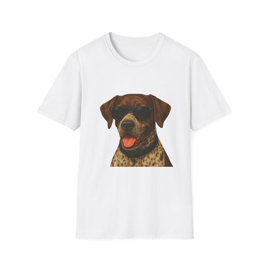 German Shorthaired Pointer Wearing Sunglasses - Adult T-Shirt