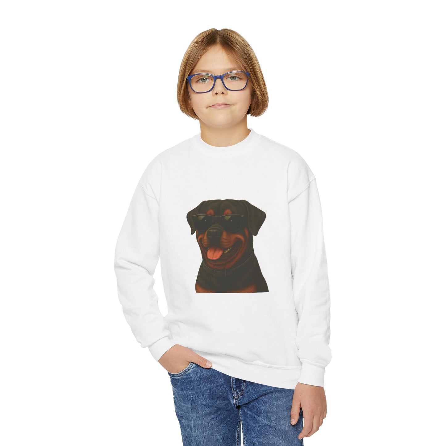 Rottweiler Wearing Sunglasses - Youth Sweatshirt