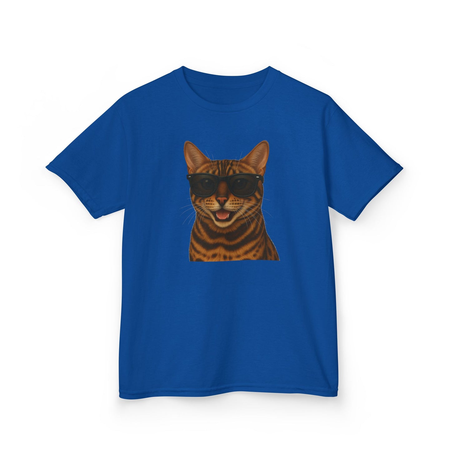 Bengal Cat Wearing Sunglasses Kids Tee