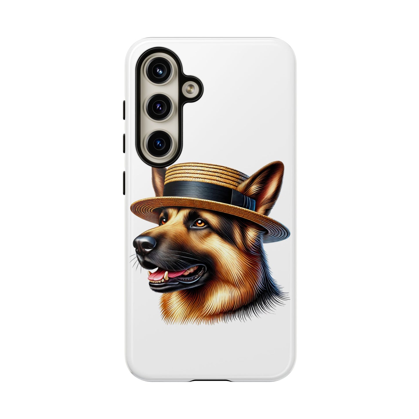 German Shepherd Wearing a Boater Hat - Tough Phone Case