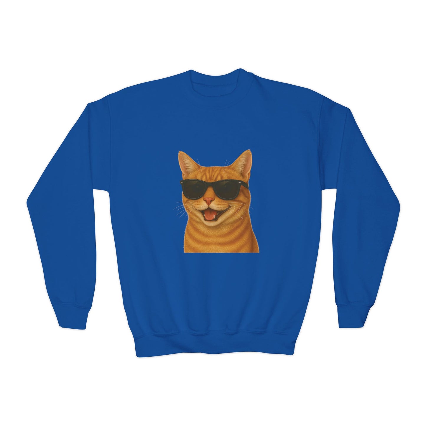 Domestic Shorthaired Orange Tabby Cat Wearing Sunglasses - Youth Sweatshirt