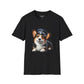 Cute Corgi Wearing A Train Conductors Hat -  Adult T-Shirt - Too Cute Pets