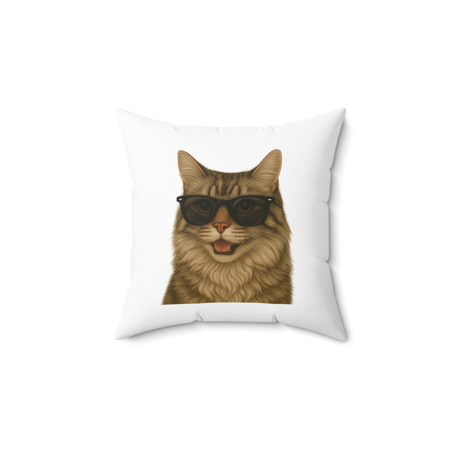 Siberian Cat Wearing Sunglasses - Throw Pillow
