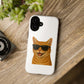 Orange Tabby Cat Wearing Sunglasses - Tough Phone Case