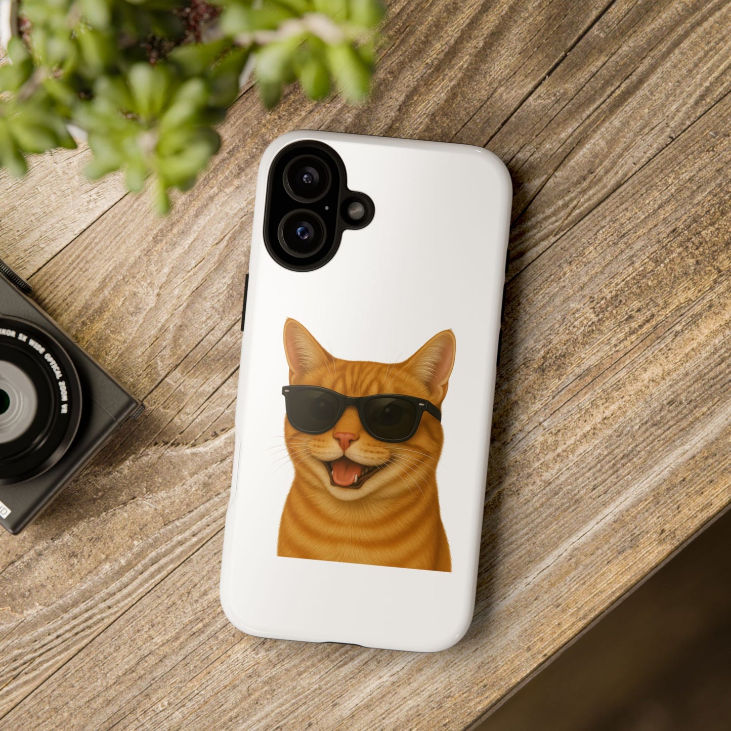 Orange Tabby Cat Wearing Sunglasses - Tough Phone Case