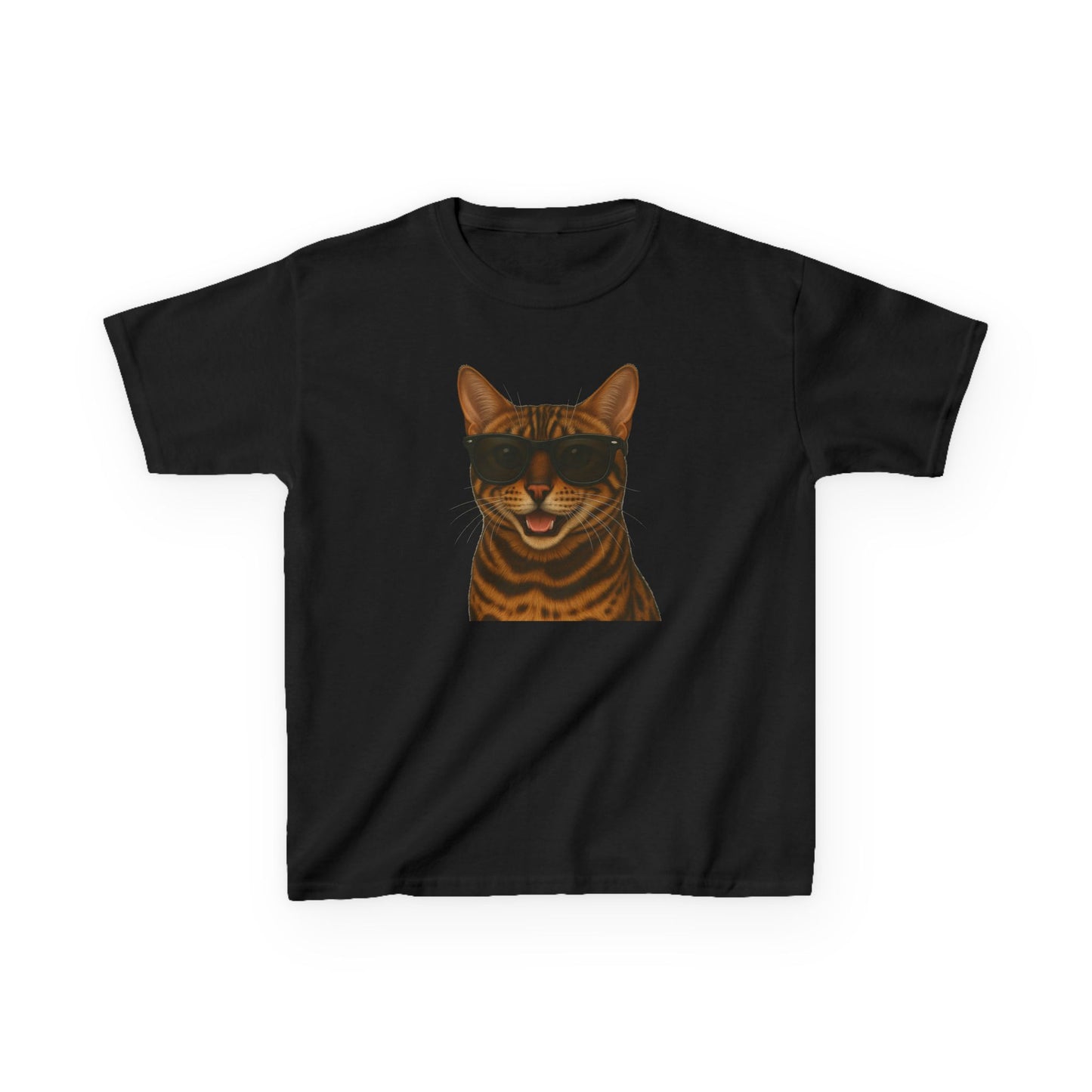 Bengal Cat Wearing Sunglasses Kids Tee