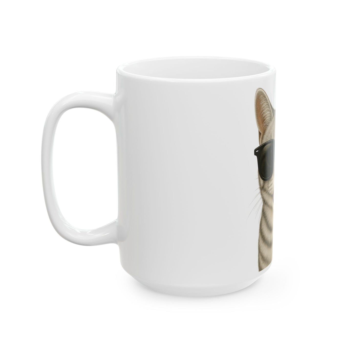 American Shorthair Silver Tabby Wearing Sunglasses Ceramic Mug