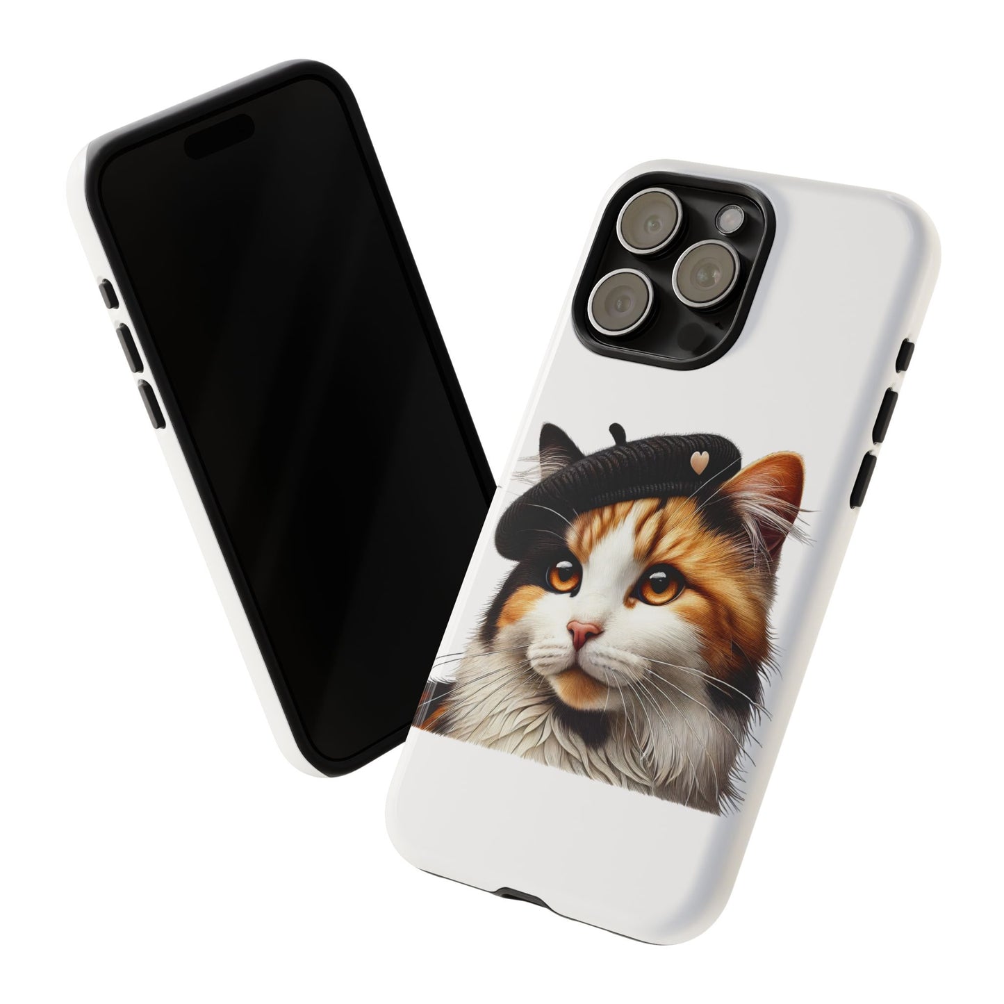 Calico Cat Wearing a Beret - Tough Phone Case
