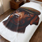 Labrador Wearing a Tweed Flat Cap - Sherpa Blanket