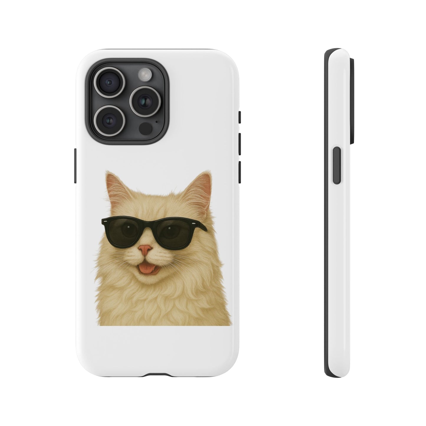 Cream Longhair Cat Wearing Sunglasses - Tough Phone Case