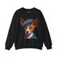 Cute Basenji Pup Wearing Tweed Flat Cap- Adult Crewneck Sweatshirt - Too Cute Pets