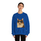 Calico Cat Wearing Sunglasses - Adult Crewneck Sweatshirt