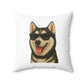 Siberian Husky Wearing Sunglasses - Throw Pillow