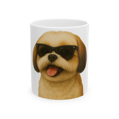 Shih Tzu Wearing Sunglasses Ceramic Mug