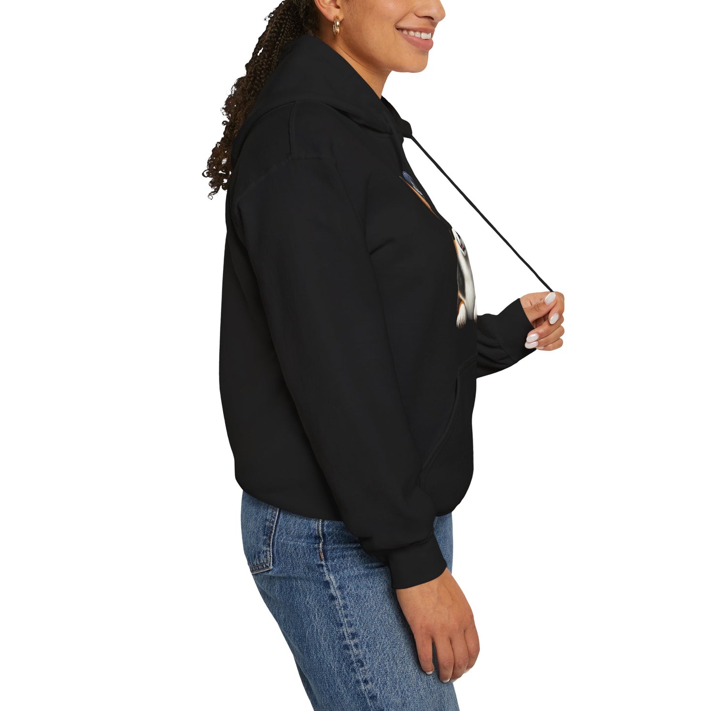 Cute Corgi Wearing A Train Conductors Hat - Adult Hoodie - Too Cute Pets