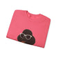 Black Poodle Wearing Sunglasses - Adult Crewneck Sweatshirt