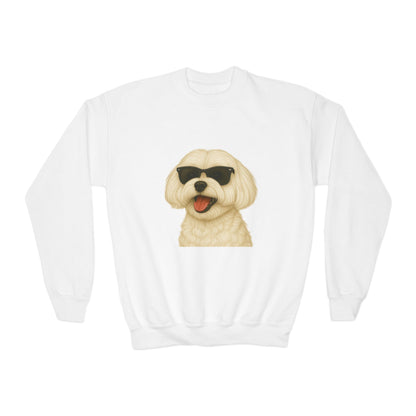 Maltese Wearing Sunglasses - Youth Sweatshirt