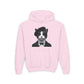Tuxedo Cat Wearing A Tuxedo And A Beret-  Youth Hoodie - Too Cute Pets