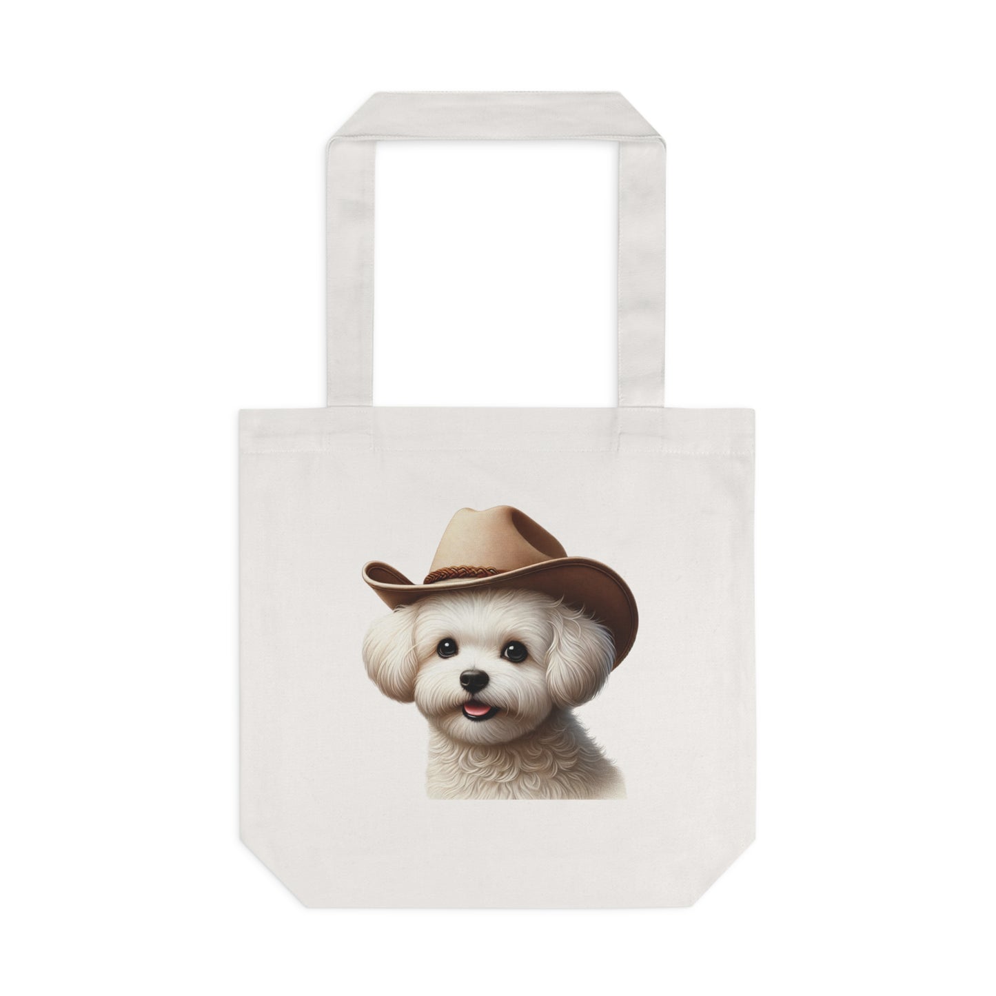 Maltese Wearing a Cowgirl Hat - Cotton Tote Bag
