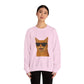 Orange Tabby Cat Wearing Sunglasses - Adult Crewneck Sweatshirt