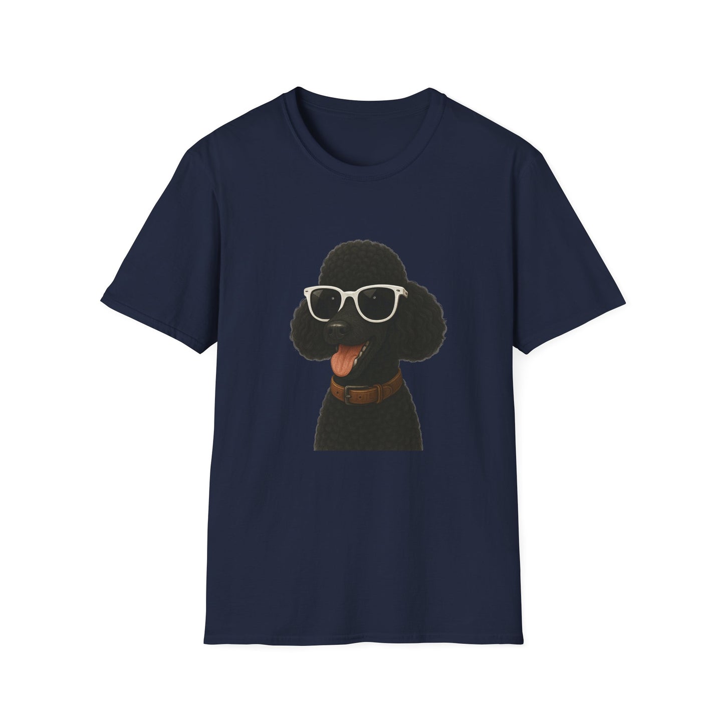 Black Poodle Wearing Sunglasses - Adult T-Shirt