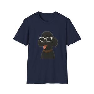 Black Poodle Wearing Sunglasses - Adult T-Shirt