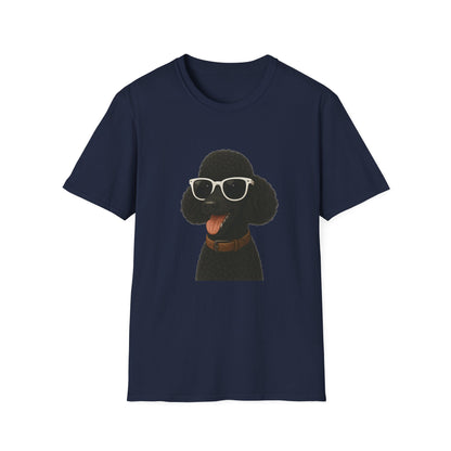 Black Poodle Wearing Sunglasses - Adult T-Shirt