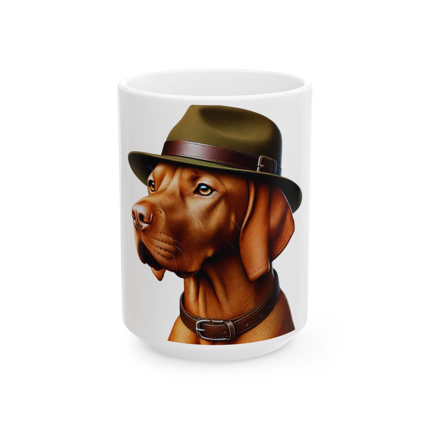 Vizsla Wearing a Campaign Hat - Ceramic Mug