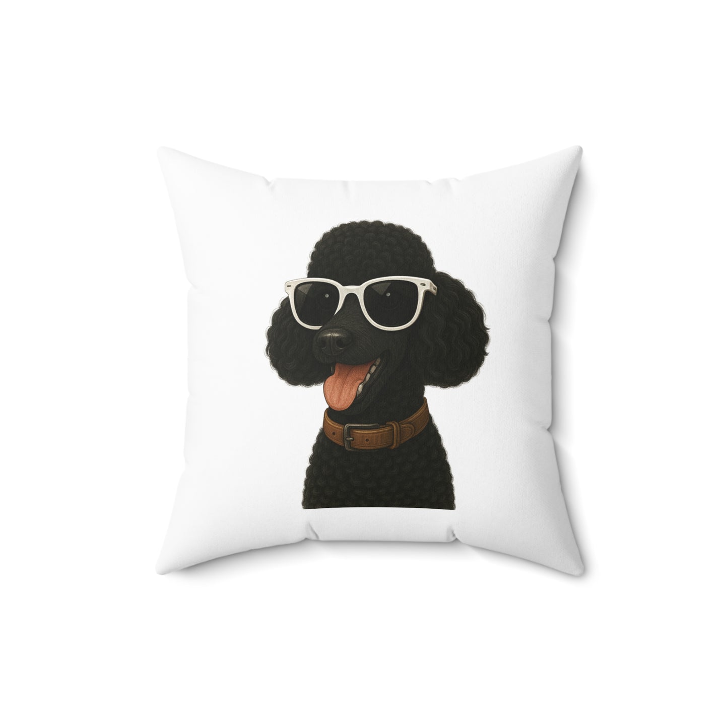 Black Poodle Wearing Sunglasses - Throw Pillow
