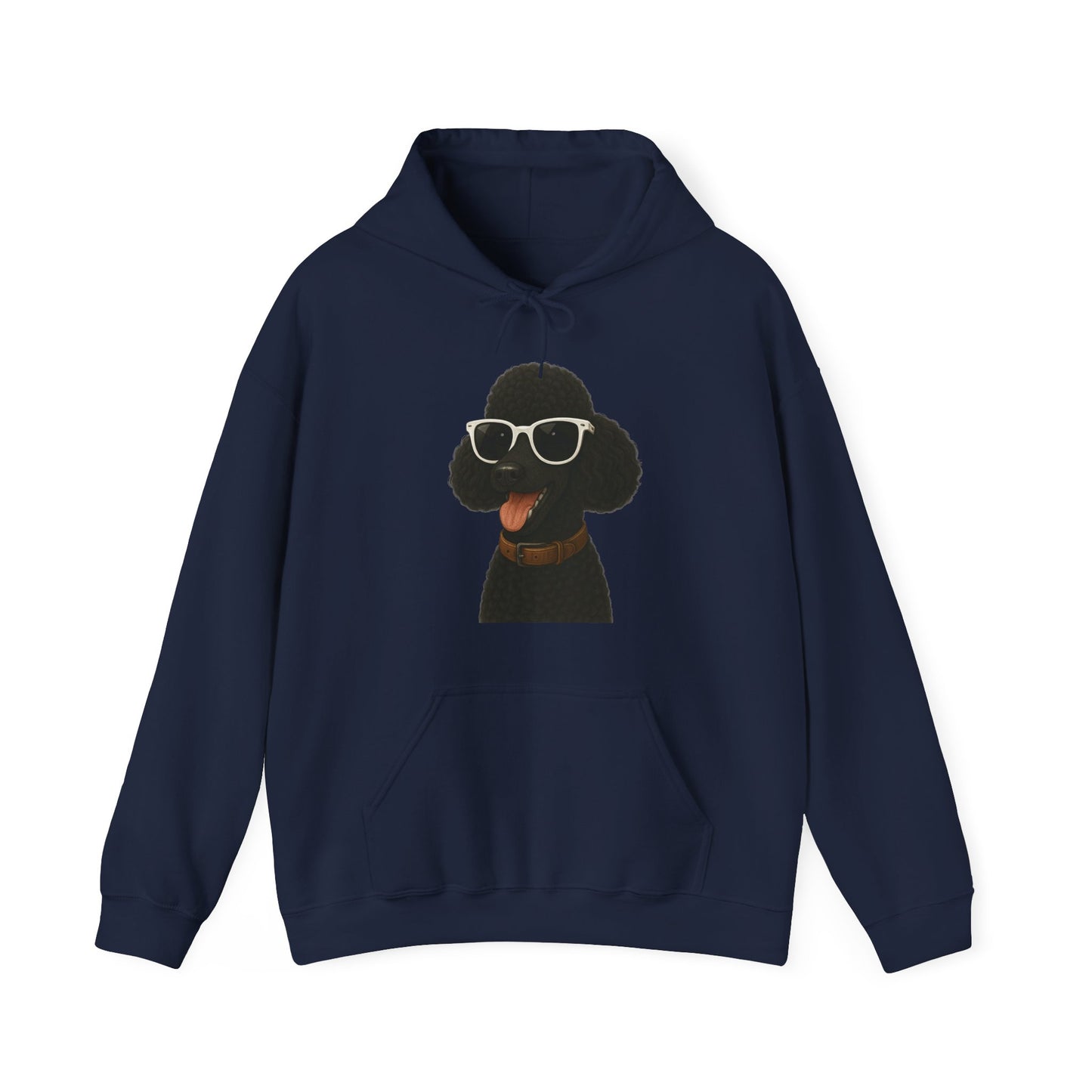 Black Poodle Wearing Sunglasses - Adult Hoodie