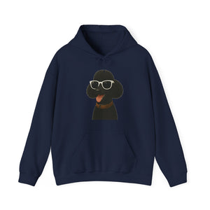 Black Poodle Wearing Sunglasses - Adult Hoodie