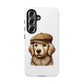 Golden Retriever Wearing a Newsboy Cap - Tough Phone Case