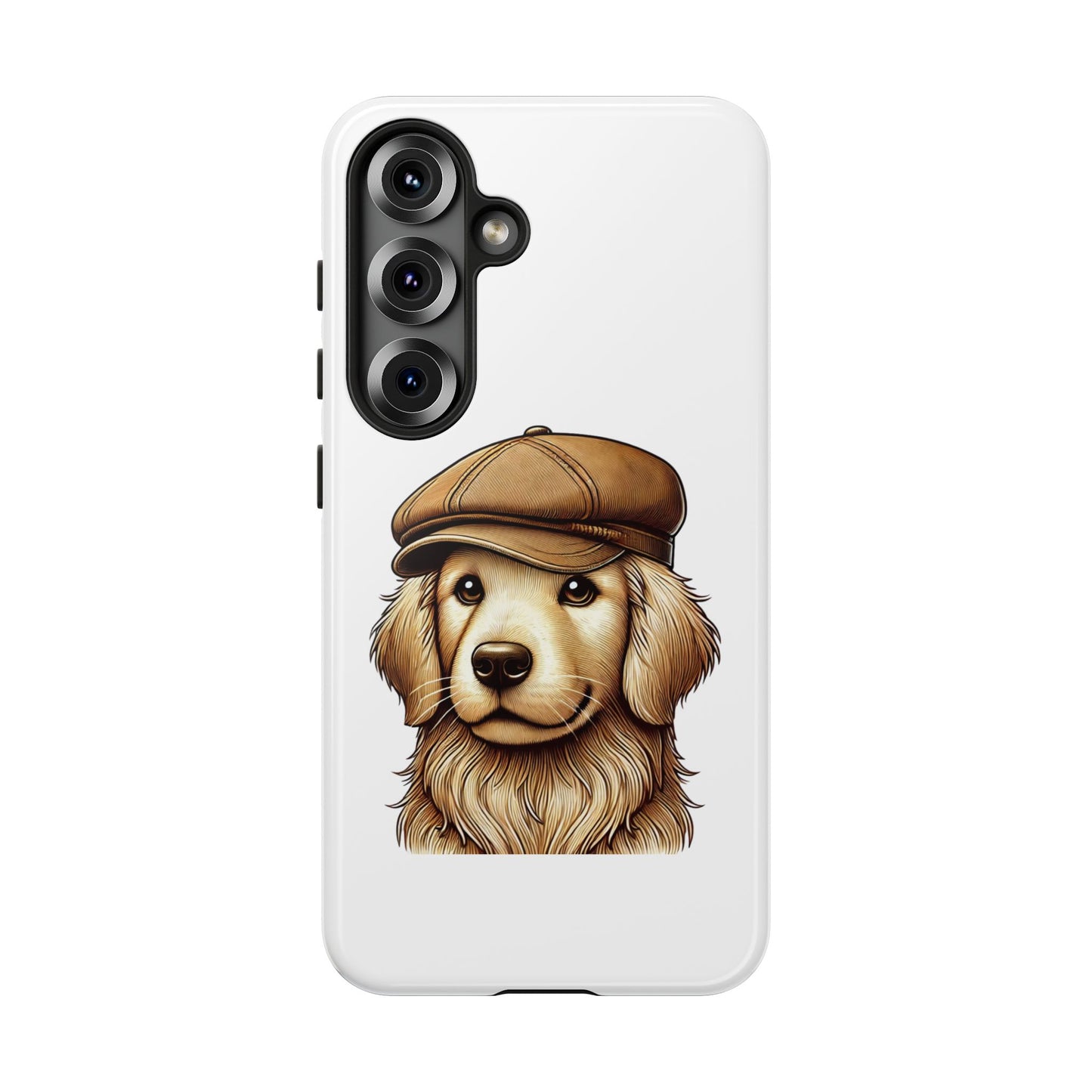 Golden Retriever Wearing a Newsboy Cap - Tough Phone Case
