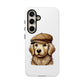 Golden Retriever Wearing a Newsboy Cap - Tough Phone Case