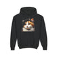 Calico Cat Heart Beret Hoodie - Youth Sweatshirt - Too Cute Pets