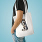 Husky Wearing a Fur Hunter Hat - Cotton Tote Bag