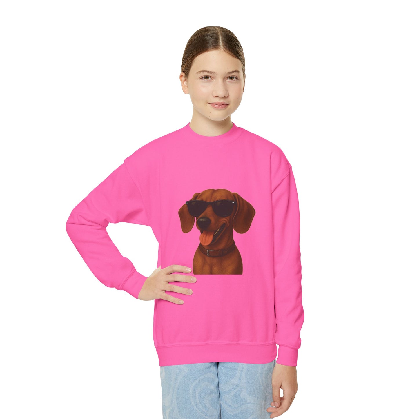 Dachshund Wearing Sunglasses - Youth Sweatshirt