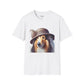 Collie Wearing Cloche Hat - Adult T-Shirt - Too Cute Pets