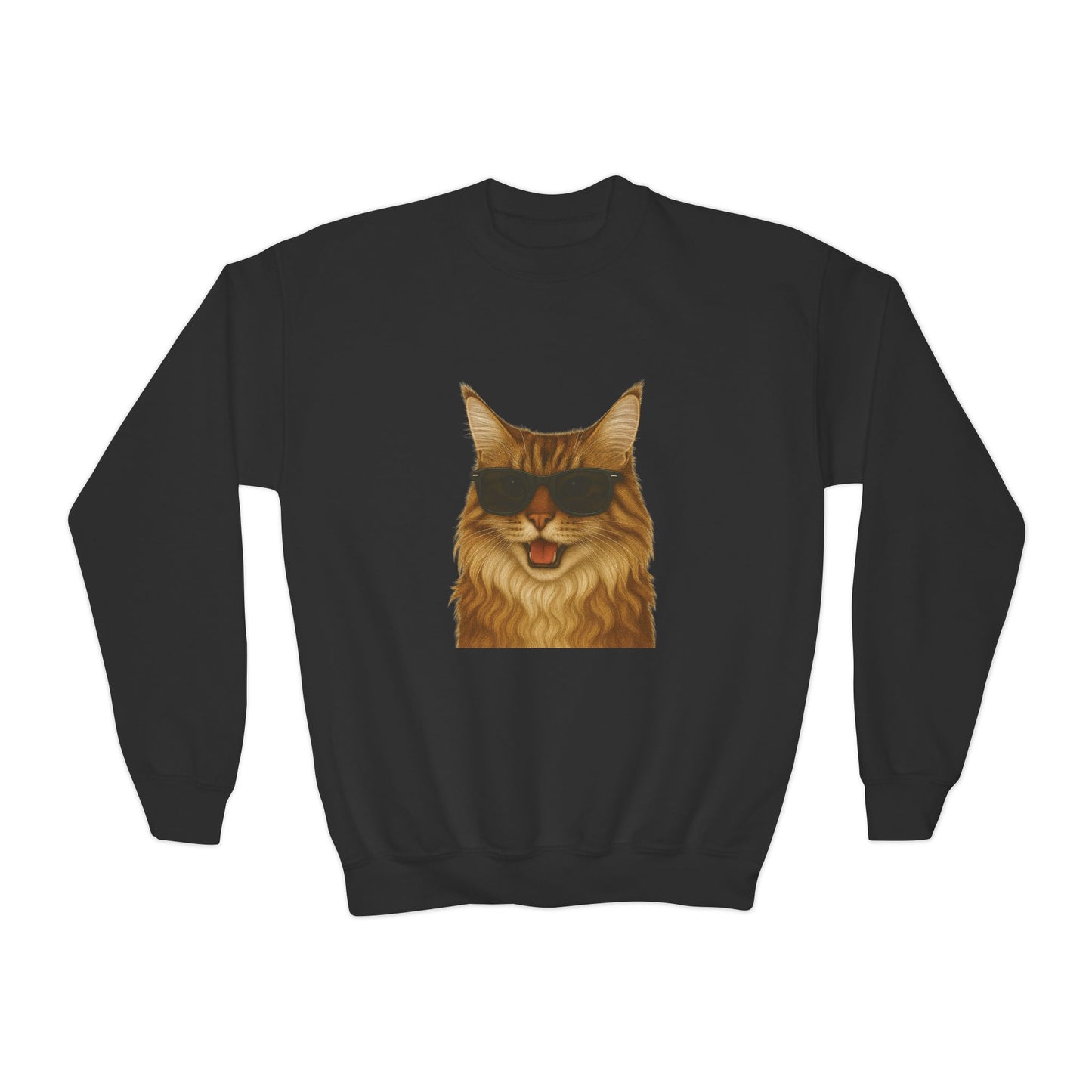 Maine Coon Cat Wearing Sunglasses - Youth Sweatshirt